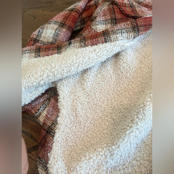 Heartloom REVOLVE Checkered Plaid Teddy Jacket in Brown, Rust and Cream - Picture 12 of 15